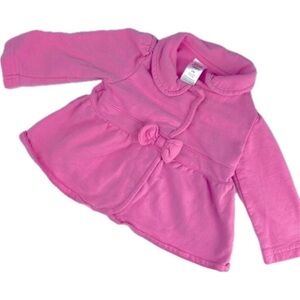 Terry Cloth baby peplum bubblegum Barbie pink baby jacket